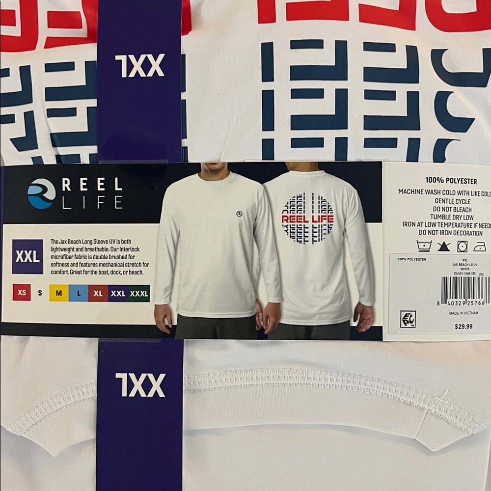 Reel Life White Long Sleeve UV Tee - Picture 4 of 5